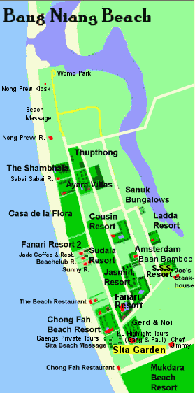Bang Niang Beach Map 2014